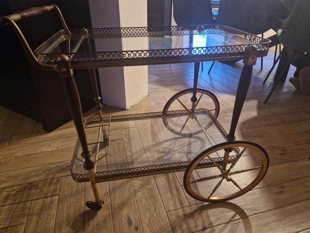 Vintage drank/bar kar - bijzettafel, Ophalen, Gebruikt