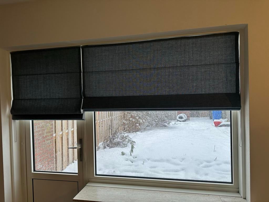 Mooie vouwgordijnen met voering, Ophalen, Blauw, 100 tot 150 cm, 50 tot 100 cm