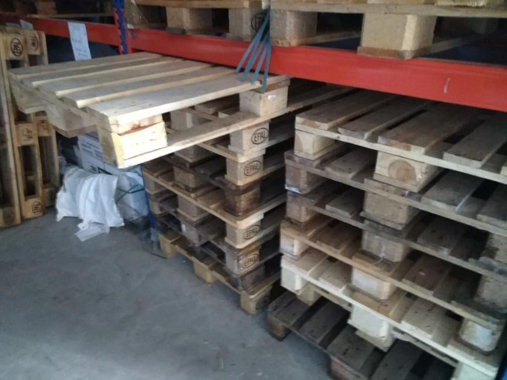 europallets, vaak éénmalig gebruikt, Ophalen, Gebruikt, 25 tot 50 mm, Pallet