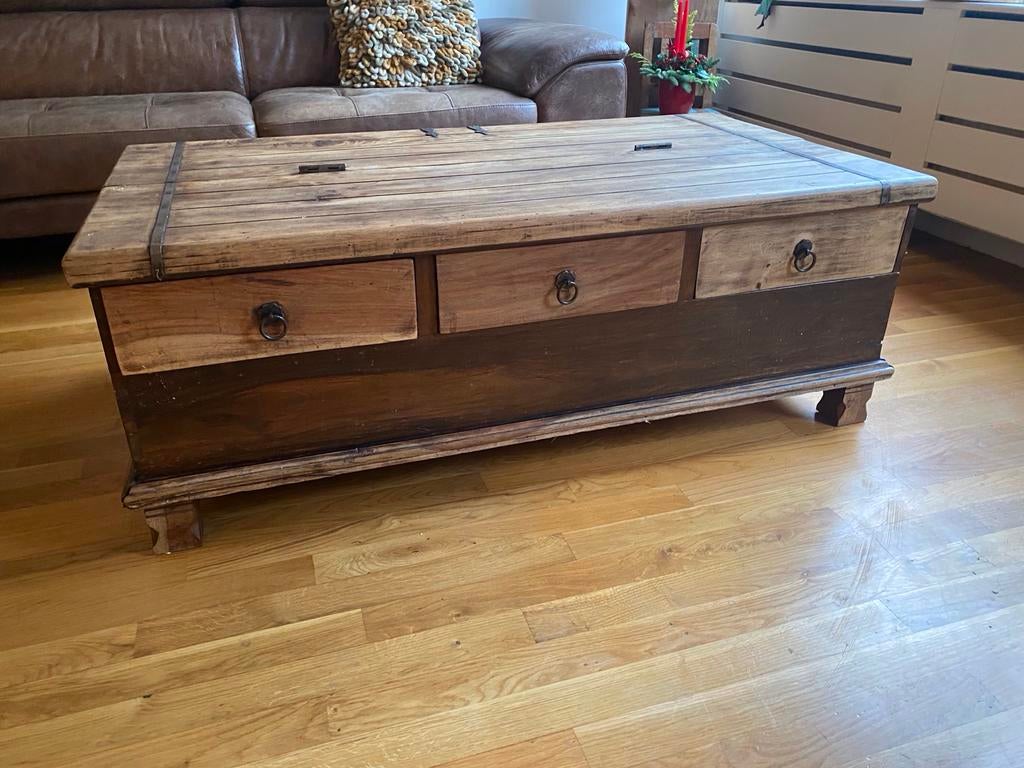 Salontafel / Opbergkist, Huis en Inrichting, Tafels | Salontafels, Gebruikt, 100 tot 150 cm, Ophalen of Verzenden, Minder dan 50 cm