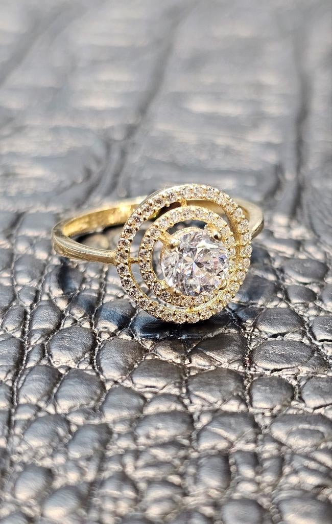 Prachtige 14karaat dames gouden ring