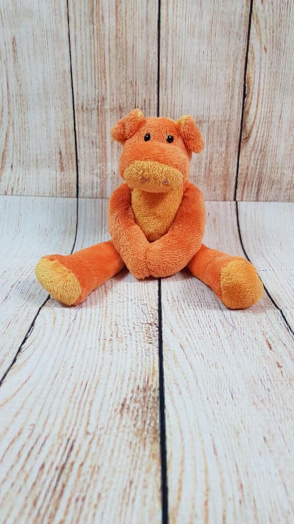 Hema Kenor Beestenbende knuffel varken, oranje, 22 cm. 4C3, Tweedehands verkoop, Tweedehands verkoop, Gebruikt, Overige typen