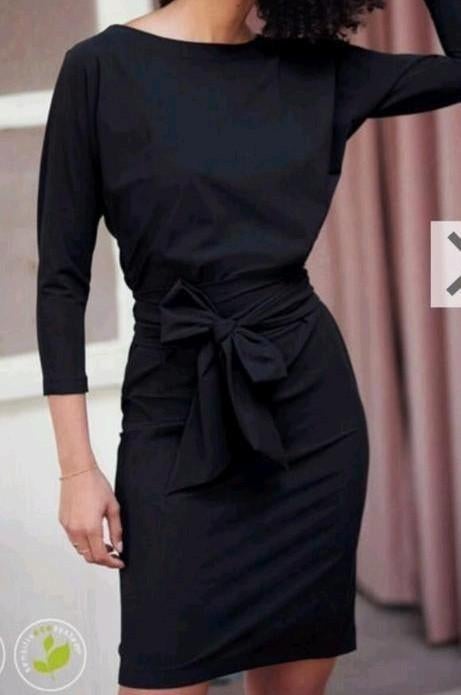 Mooi basic zwart jurkje ladress la dress carla mt l, Verzenden, Zo goed als nieuw, Maat 38/40 (M), Zwart