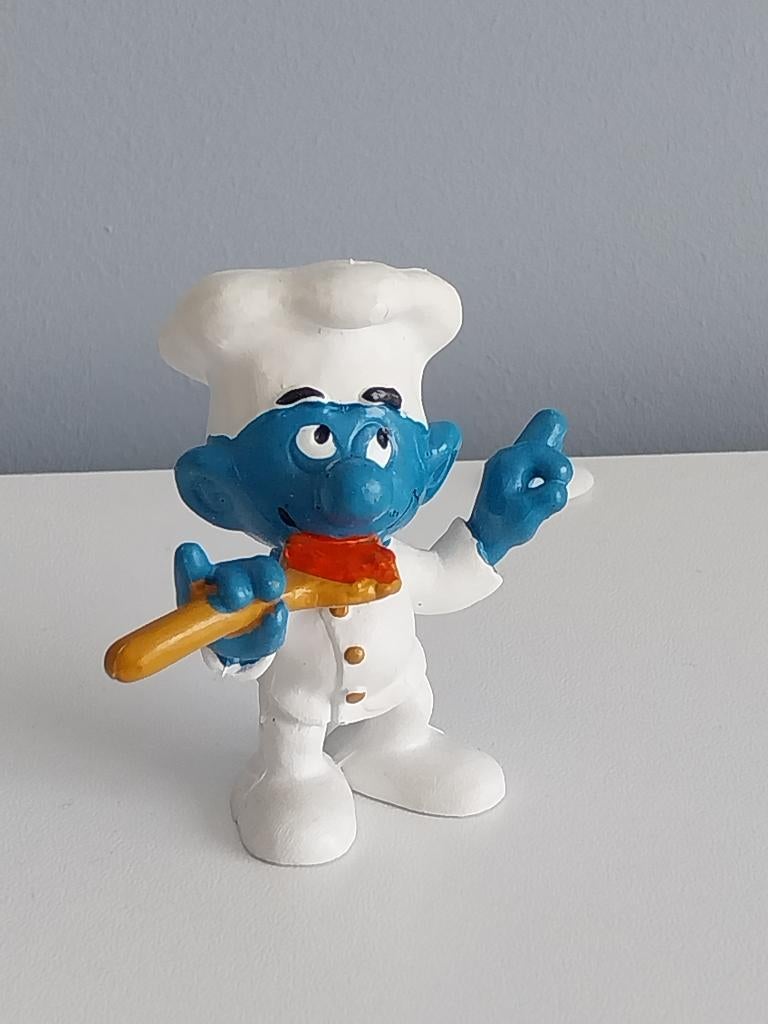 Smurfen. Smurf Chefkok met lepel met Oranje saus, Verzamelen, Smurfen, Verzenden, Zo goed als nieuw, Verschillende Smurfen, Poppetje, Figuurtje of Knuffel
