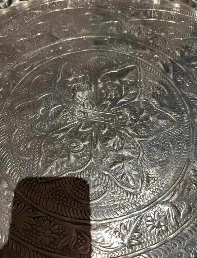 Riverdale Zilverkleurige Schaal/Wandpaneel, Antiek en Kunst, Antiek | Schalen, Ophalen