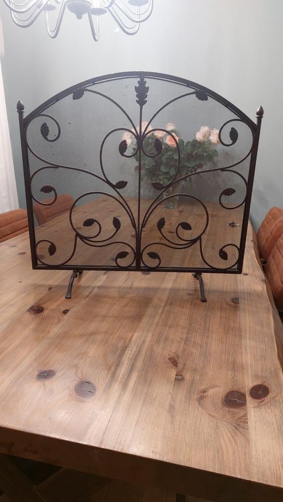 Mooie openhaard spatscherm / haard rek, Ophalen, Gebruikt, Vrijstaande haard, Houthaard