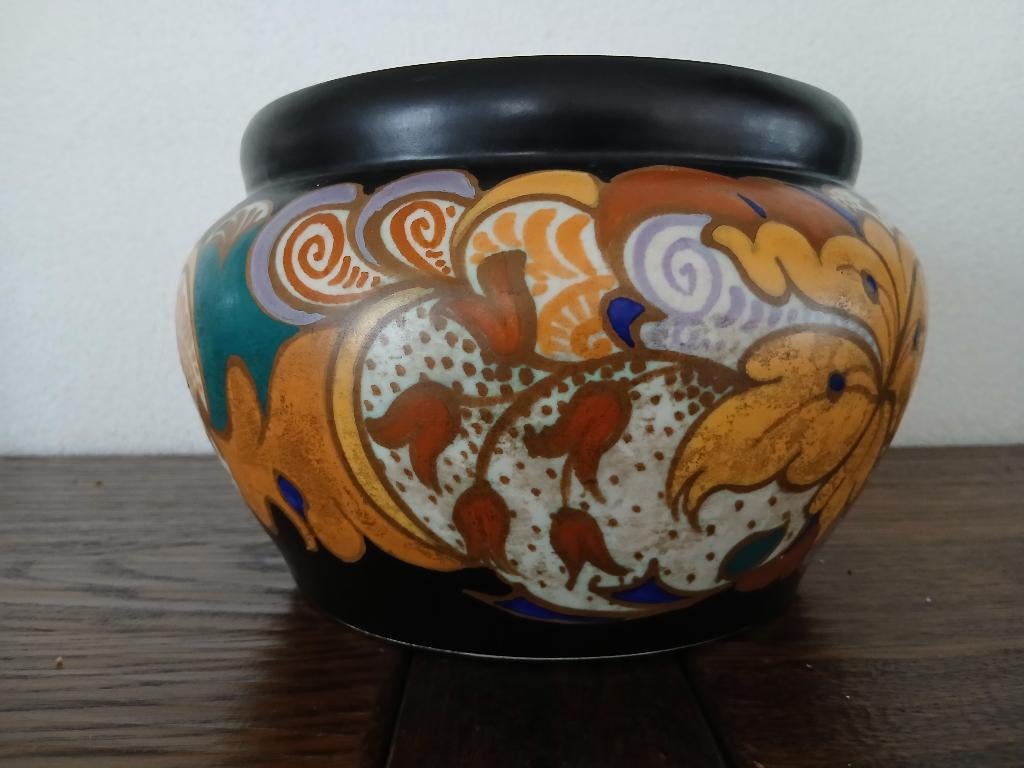 Antieke platelen cache-pot. Merk ES . 1927 - 1934, Antiek en Kunst, Ophalen