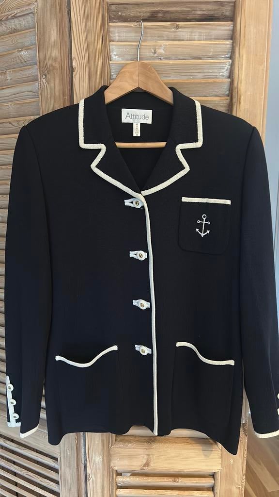 Attitude vest blauw wit nieuwstaat 38, Kleding | Dames, Ophalen of Verzenden, Zo goed als nieuw, Maat 38/40 (M), Blauw