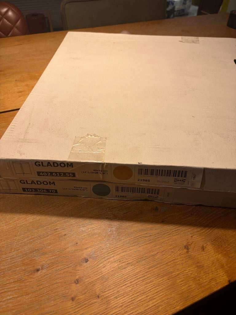 IKEA Gladom salontafel met dienblad geel en groen, Huis en Inrichting, Minder dan 50 cm, 50 tot 100 cm, 50 tot 75 cm, Rond