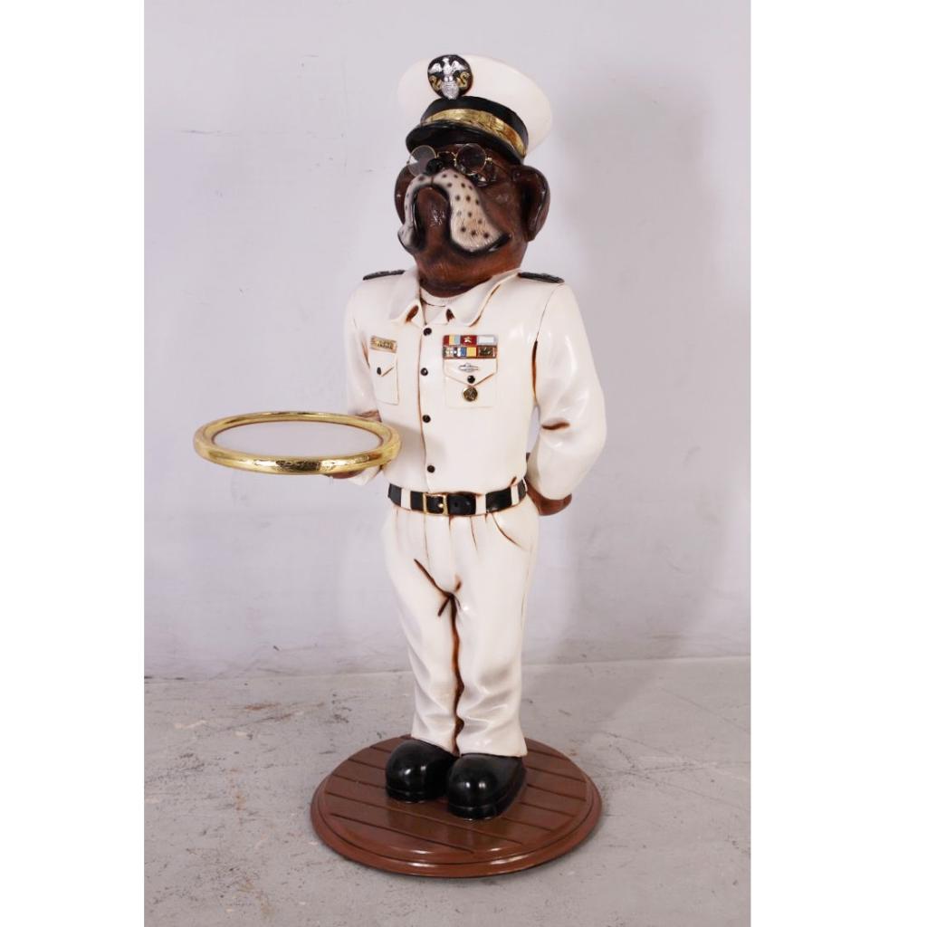 Buldog butler 100 cm - hondenbeeld admiraal, Verzamelen, Ophalen, Nieuw, Beeldje of Figuurtje