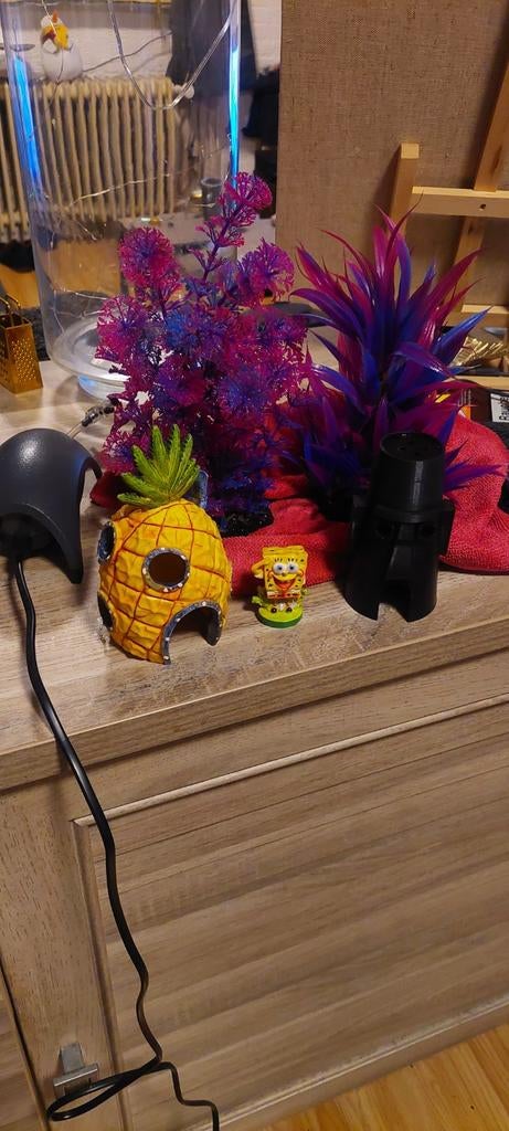 Spongebob aquarium accessoires, Ophalen, Inclusief planten, Zo goed als nieuw, Decoratie