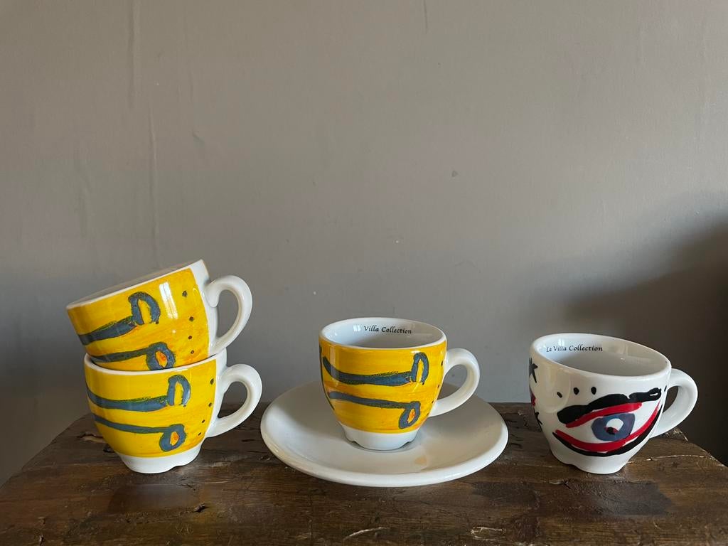 4 espresso kopjes La villa collection villa blumenthal, Ophalen of Verzenden, Zo goed als nieuw, Overige stijlen, Kop(pen) en/of Schotel(s)