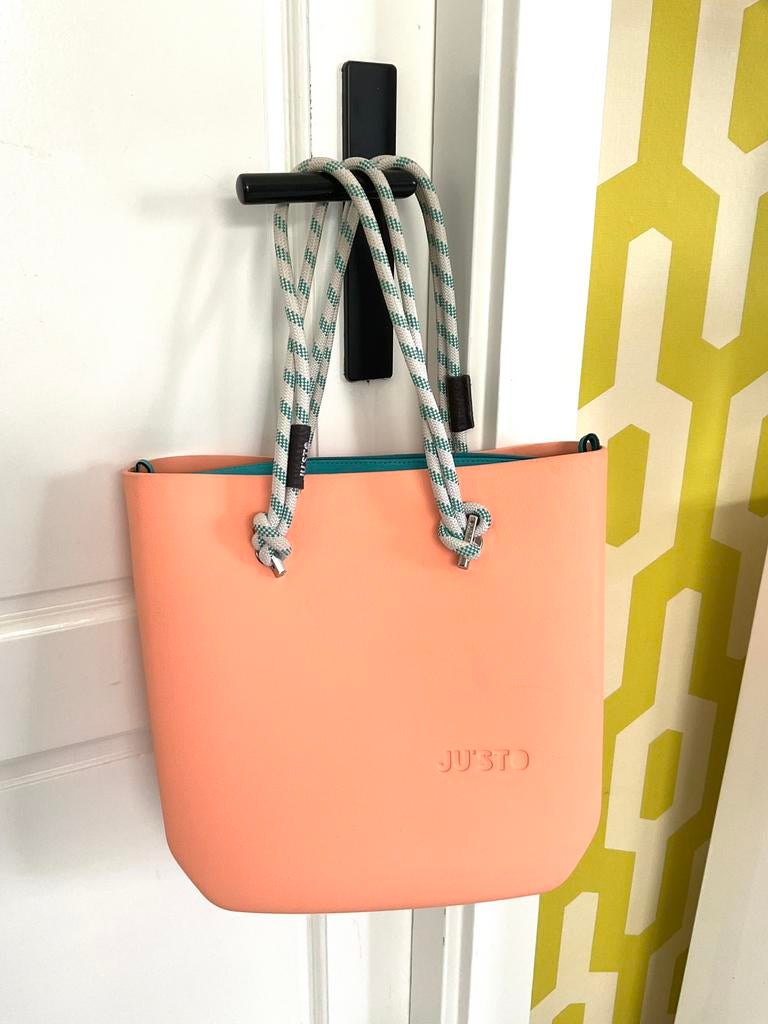 Justo tas in zalm aqua, Ophalen of Verzenden, Nieuw, Blauw, Handtas