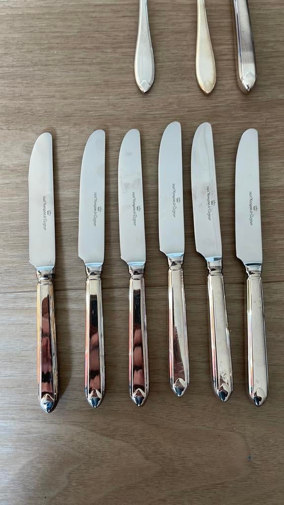 Verzilverde dessertmesjes / fruitmesjes van Kempen & Begeer, Ophalen of Verzenden, Zo goed als nieuw, Zilver