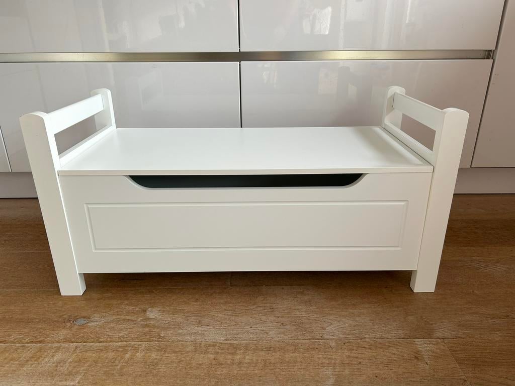 Klepbank opbergbank speelgoedbank nieuwstaat, Ophalen, Zo goed als nieuw, Overige typen