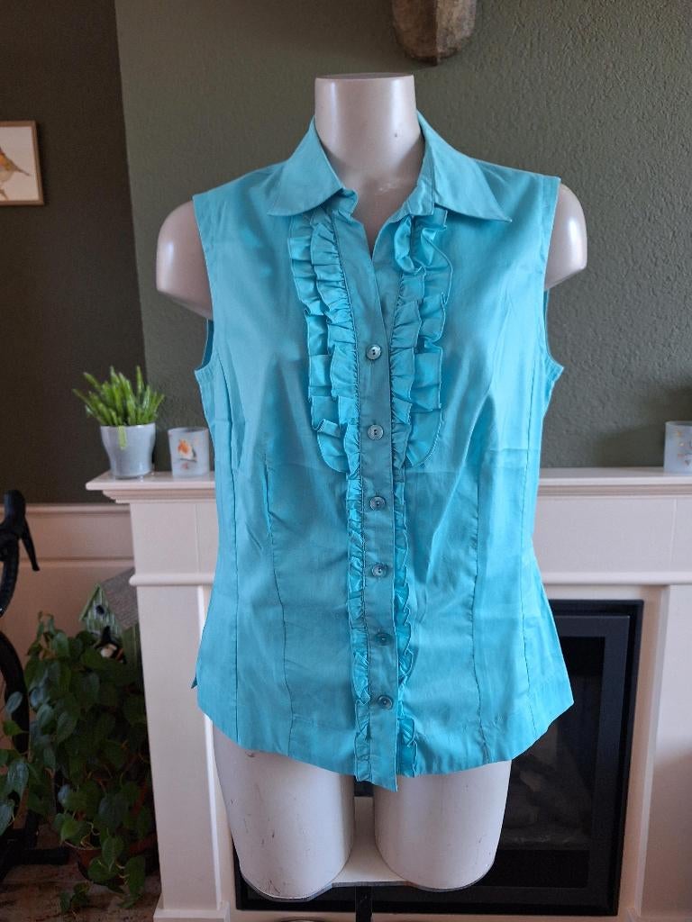 Mayerline blauwe blouse gilet M 40, Kleding | Dames, Maat 38/40 (M), Mayerline, Zo goed als nieuw, Verzenden