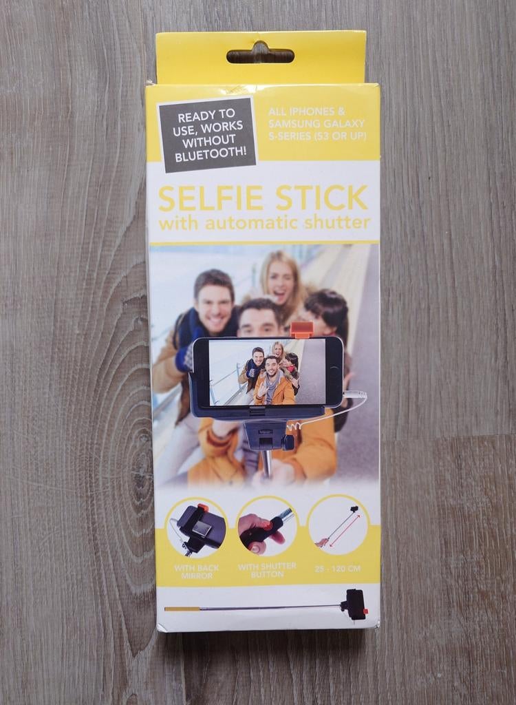 Selfie stick stok selfiestick met automatische shutter, Ophalen of Verzenden, Zo goed als nieuw