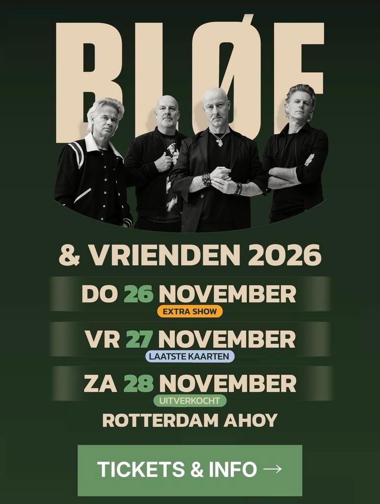 BLØF & Vrienden 2026, 2 staanplaatsen, 28 november., Tickets en Kaartjes, Twee personen, November