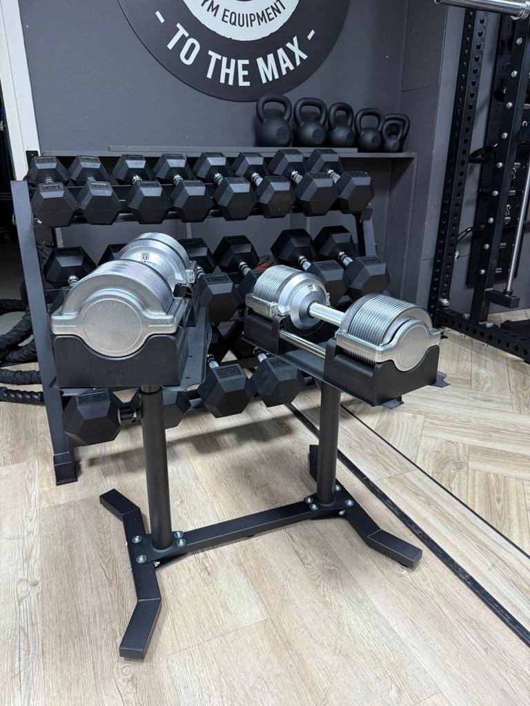 Verstelbare dumbells incl adjustable stand, 32 kg, per 1 kg!, Sport en Fitness, Fitnessmaterialen, Dumbbell, Nieuw, Ophalen of Verzenden