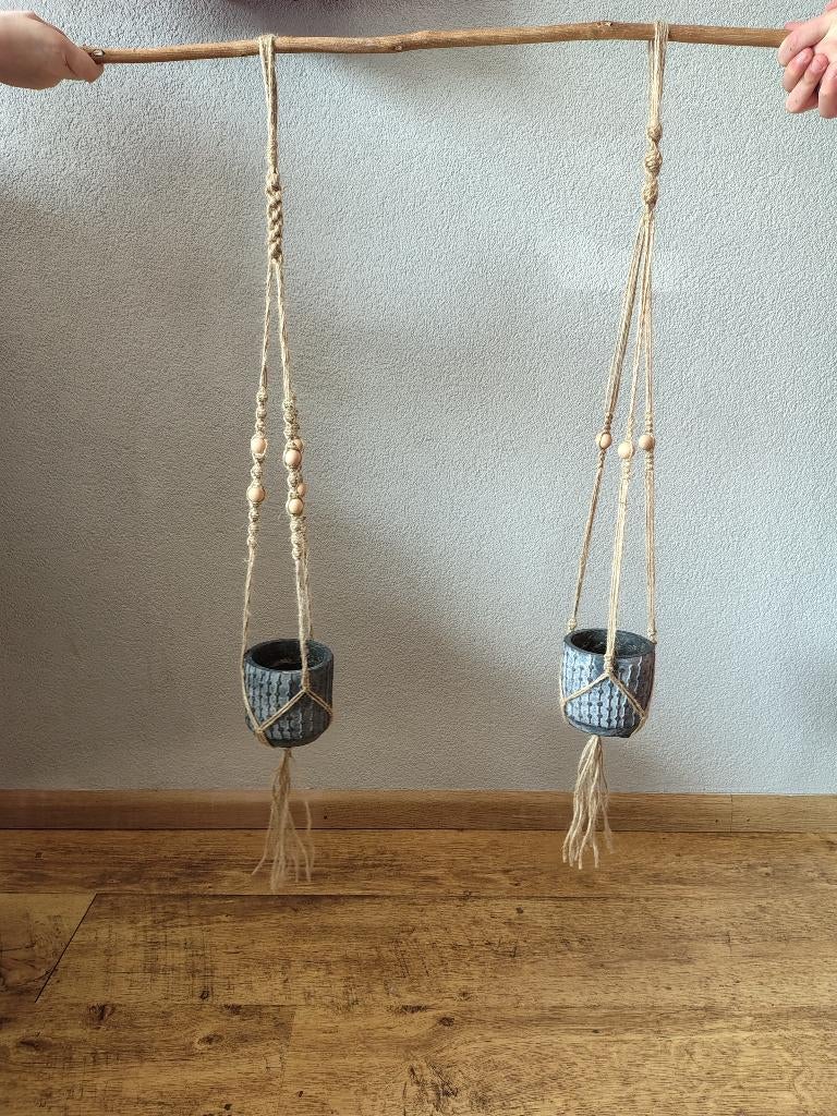 Macrame plantenhangers, Vintage, Beige, Nieuw, Ophalen of Verzenden