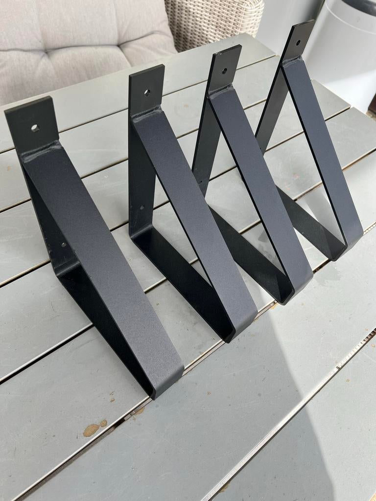 Set van 4 Industriële Zwarte Plankdragers, Huis en Inrichting, Woonaccessoires | Wandplanken en Boekenplanken, Ophalen of Verzenden