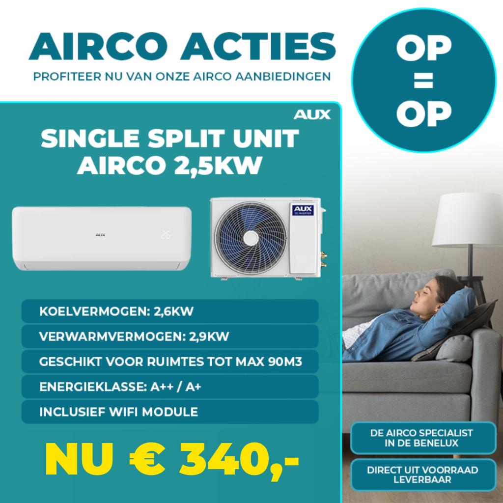 Nieuw Airco Aux split unit inverter 2.5kw 3.5kw 5kw 7kw, Witgoed en Apparatuur, Airco's, Ophalen, Koelen en Ontvochtigen, Timer