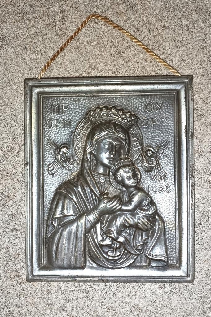 Antiek  Icoon - Onze Lieve Vrouw, Antiek en Kunst, Ophalen of Verzenden