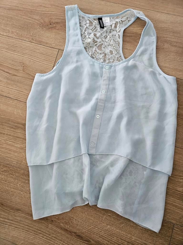 Licht blauw topje M, Kleding | Dames, Tops, Maat 38/40 (M), H&M, Blauw, Ophalen of Verzenden