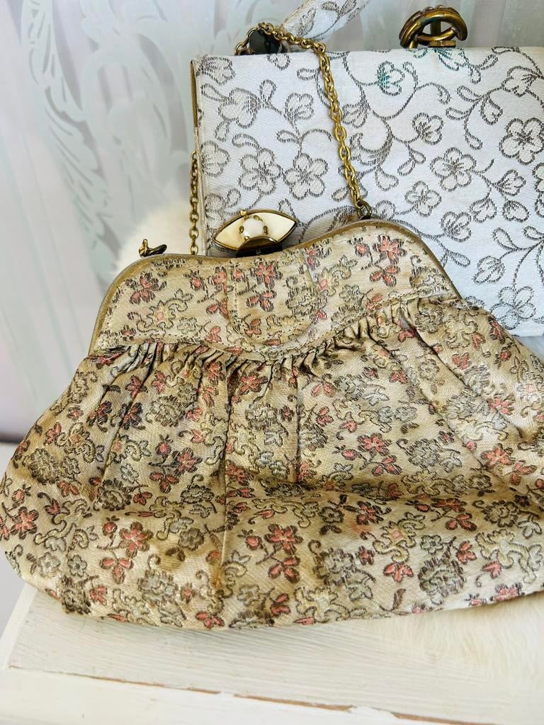Antiek jacquard engels handtasje 1900 art deco, Antiek en Kunst, Antiek | Kleding en Accessoires, Ophalen, Dames