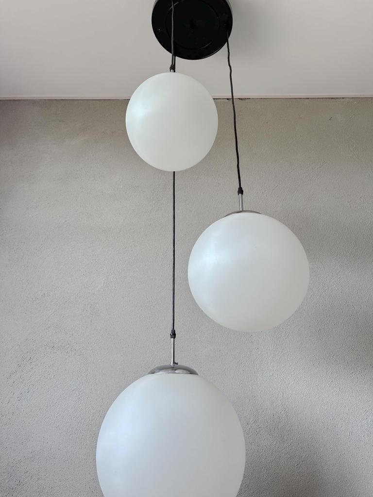 Vintage Peill en Putzler cascade lamp, Gebruikt, Mid century modern, Niet ingevuld, Glas
