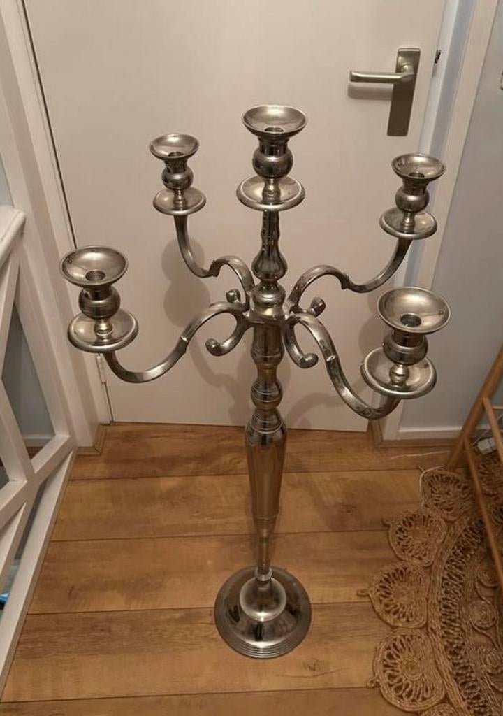 Mooie hoge staande vloerkandelaar, 120x60 cm., Ophalen of Verzenden, Koper of Brons