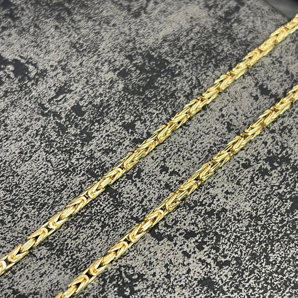 14 karaats gouden ketting massief koningsketting, Ophalen of Verzenden, Nieuw, Goud