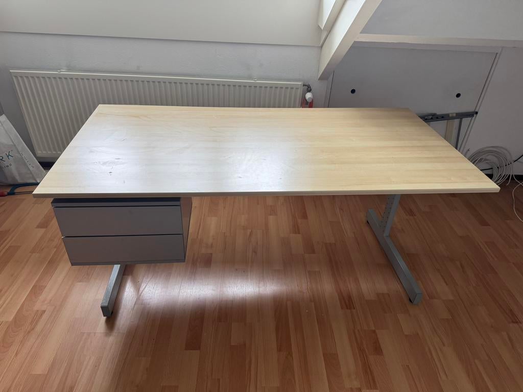 IKEA GALANT bureau met lades, Ophalen, Gebruikt, Hout, In hoogte verstelbaar
