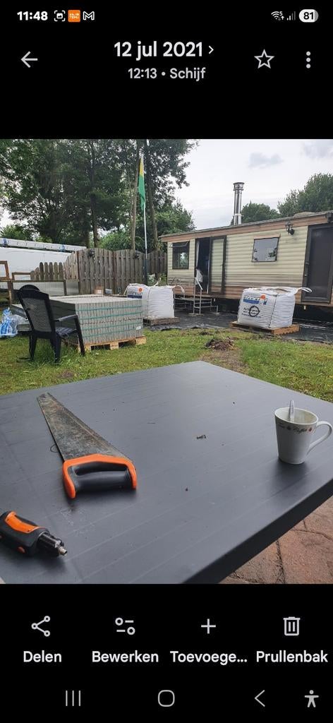 Nog 2 weken. 30m2 Stoeptegels 30x30 met banden - 3 jaar oud, Tuin en Terras, Tegels en Klinkers, Gebruikt, Terrastegels, Beton