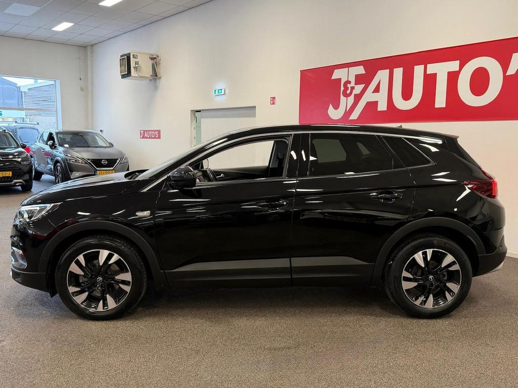 Opel Grandland x 1.2 Turbo ECC AIRCO, CAR-PLAY, CRUISE, 18'', Gebruikt, 1199 cc, Leder en Stof, Zwart