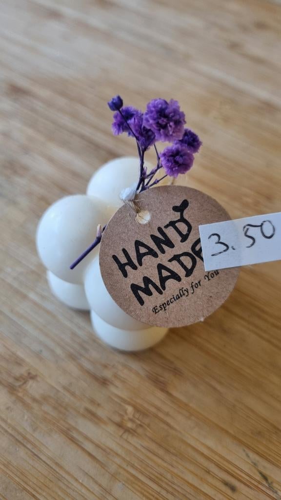 Paraffinevrije Kaars - 2x2 cm, Ophalen, Overige materialen, Wit, Nieuw