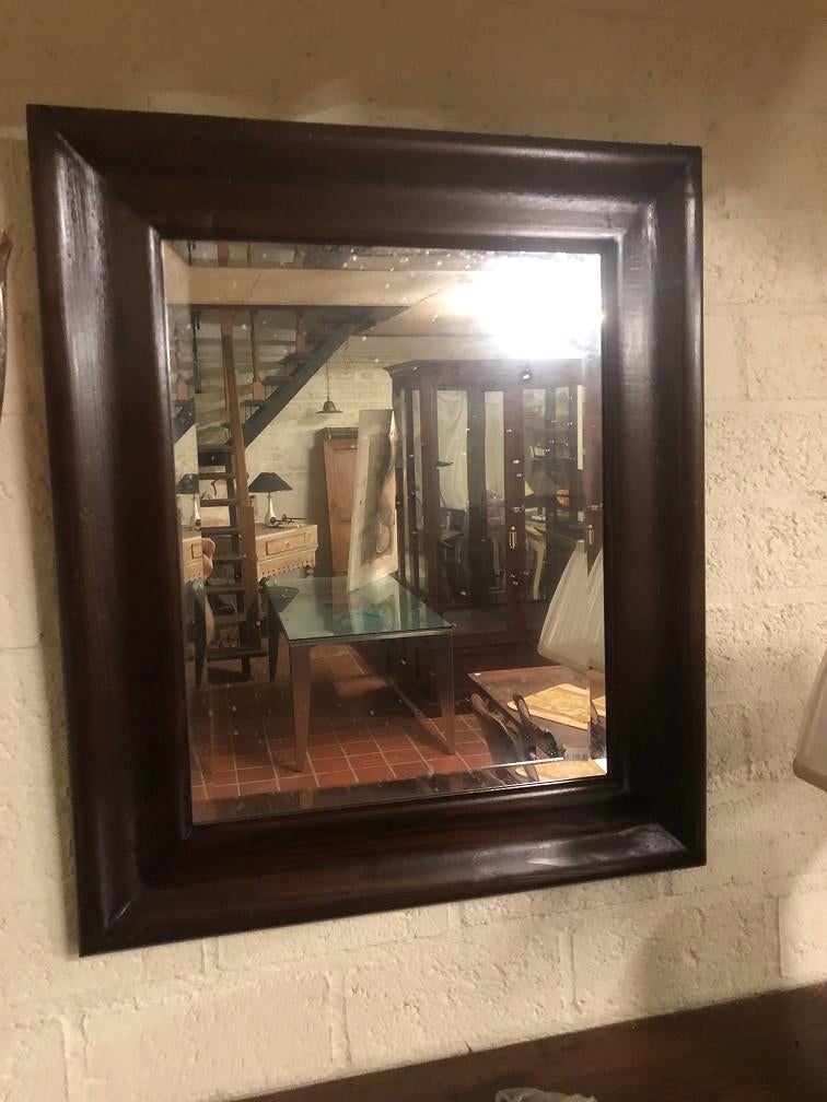 Nieuwe spiegel teakhouten lijst facetgeslepen glas flamant, Ophalen, Wilms, 100 tot 150 cm, Nieuw