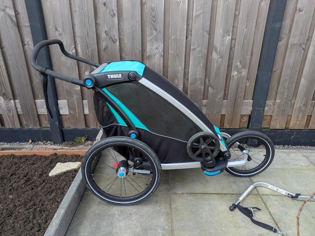 Thule Chariot Lite Single Fietskar +hardloop optie 3 wielen, Gebruikt, Opvouwbaar, 20 tot 40 kg, Ophalen of Verzenden