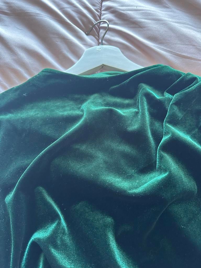 Groene dames jurk velvet merk h&m maat L, Ophalen of Verzenden, Nieuw, Groen, Galajurk