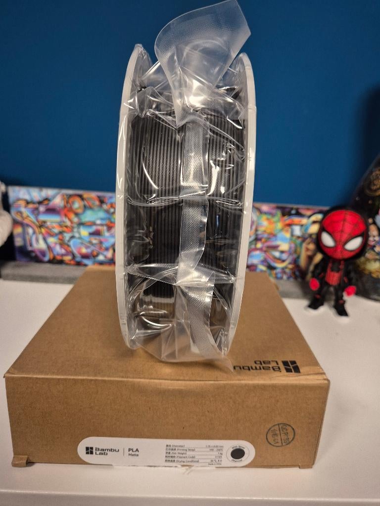 Bambu Lab - PLA Matte Filament – 1kg – zwart (charcoal), Computers en Software, 3D-printerbenodigheden, Ophalen of Verzenden, Nieuw