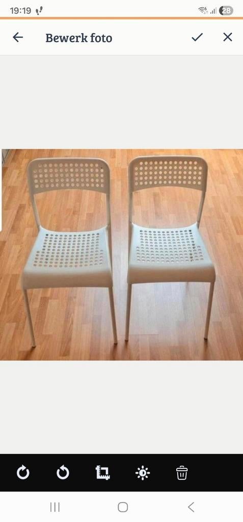 Ikea Adde stapelstoelen 2 stuks, Huis en Inrichting, Stoelen, Ophalen, Metaal, Twee