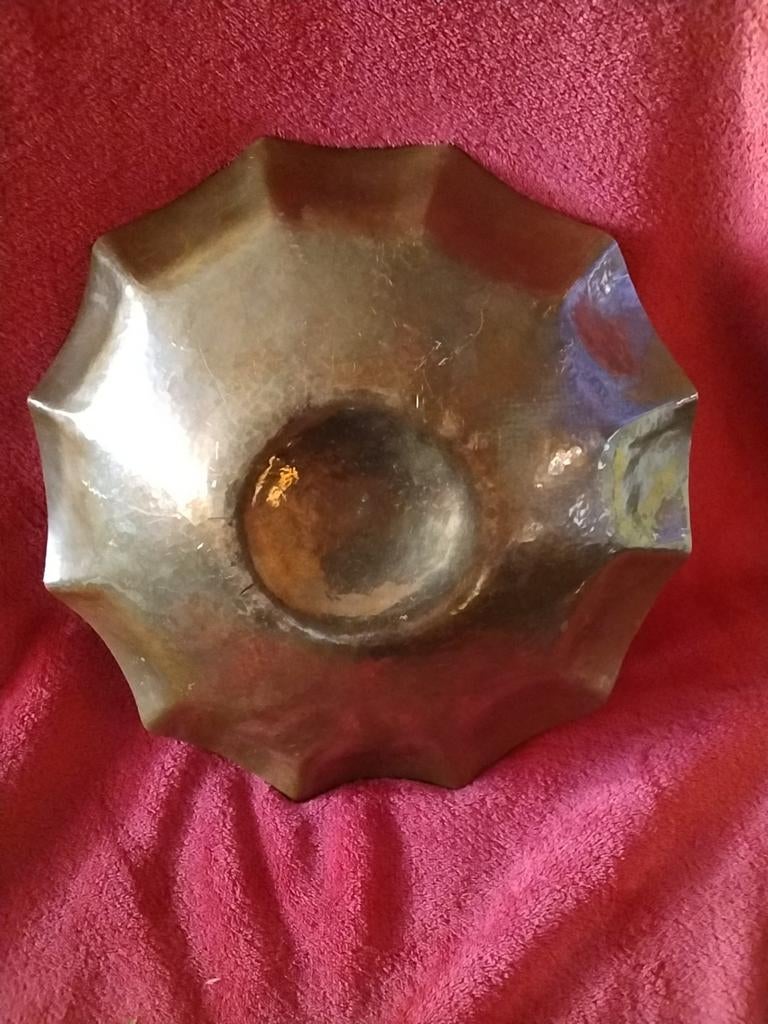 Koperen schaal met gehamerd uiterlijk, Ophalen of Verzenden