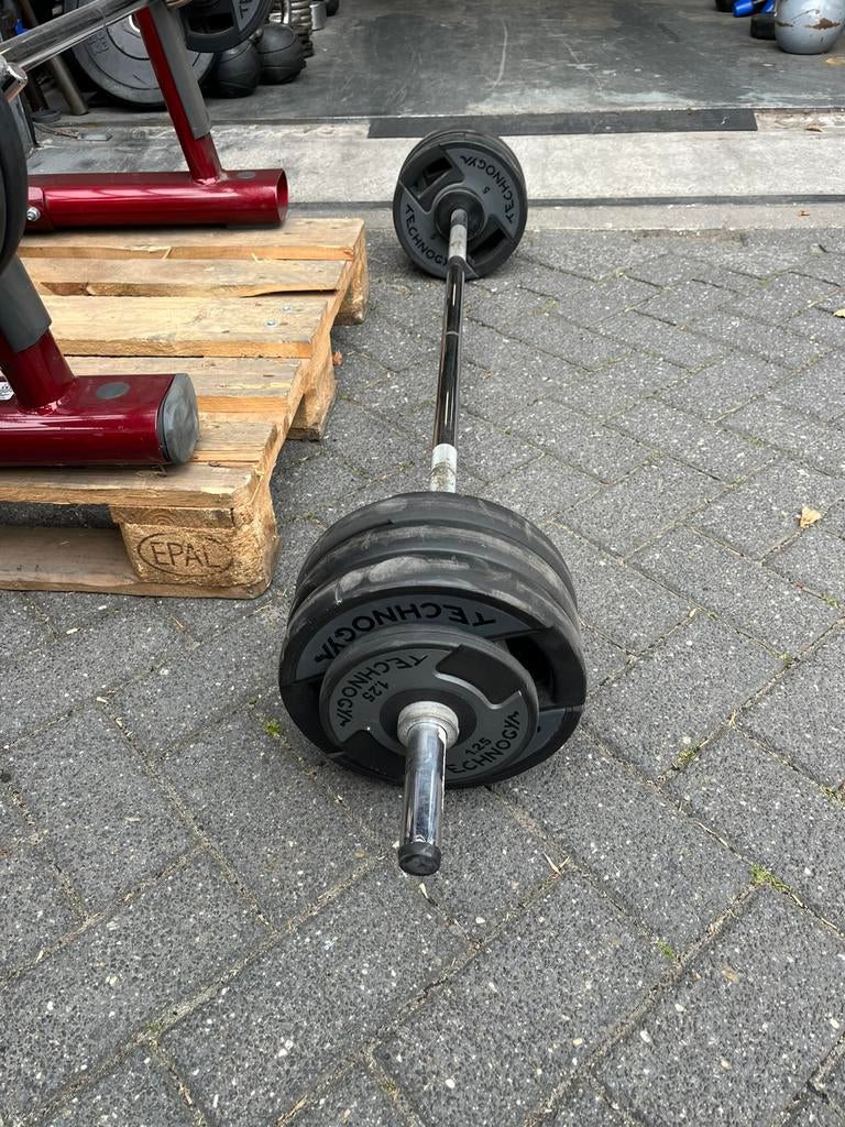 Technogym vaste halter stang 40 kg gewicht, Ophalen, Halter set, Gebruikt, Technogym