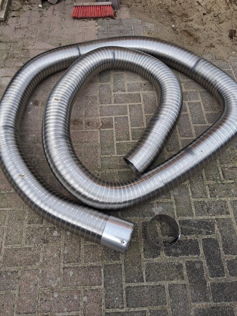 Ongebruikte Rvs dubbelwandige flexibele buis 150mm, Ophalen, Overige materialen, 6 meter of meer, Overige typen