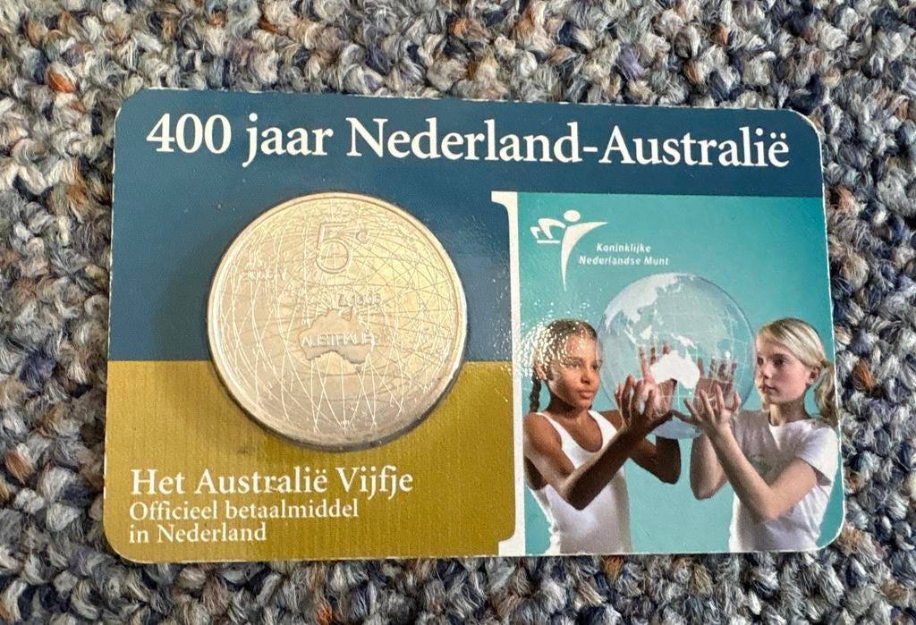 Zilveren 5 euro munt 400 jaar Nederland-Australië, Postzegels en Munten, Munten | Nederland, Losse munt, Euro's, Koningin Beatrix