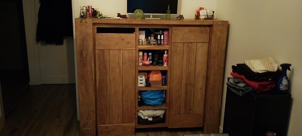 Teak houten kast, 150 tot 200 cm, Teakhout, Ophalen of Verzenden, Zo goed als nieuw