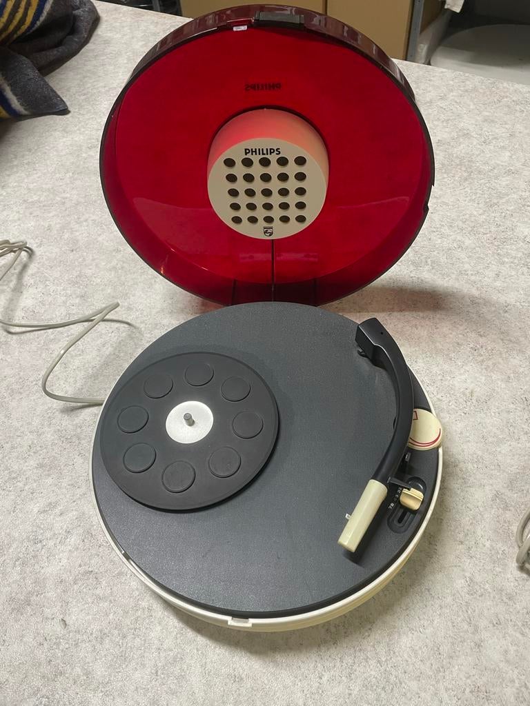 2 x Philips “ Ufo” platenspeler Patrice Dupont , Space Age, Audio, Tv en Foto, Platenspelers, Gebruikt, Platenspeler, Philips