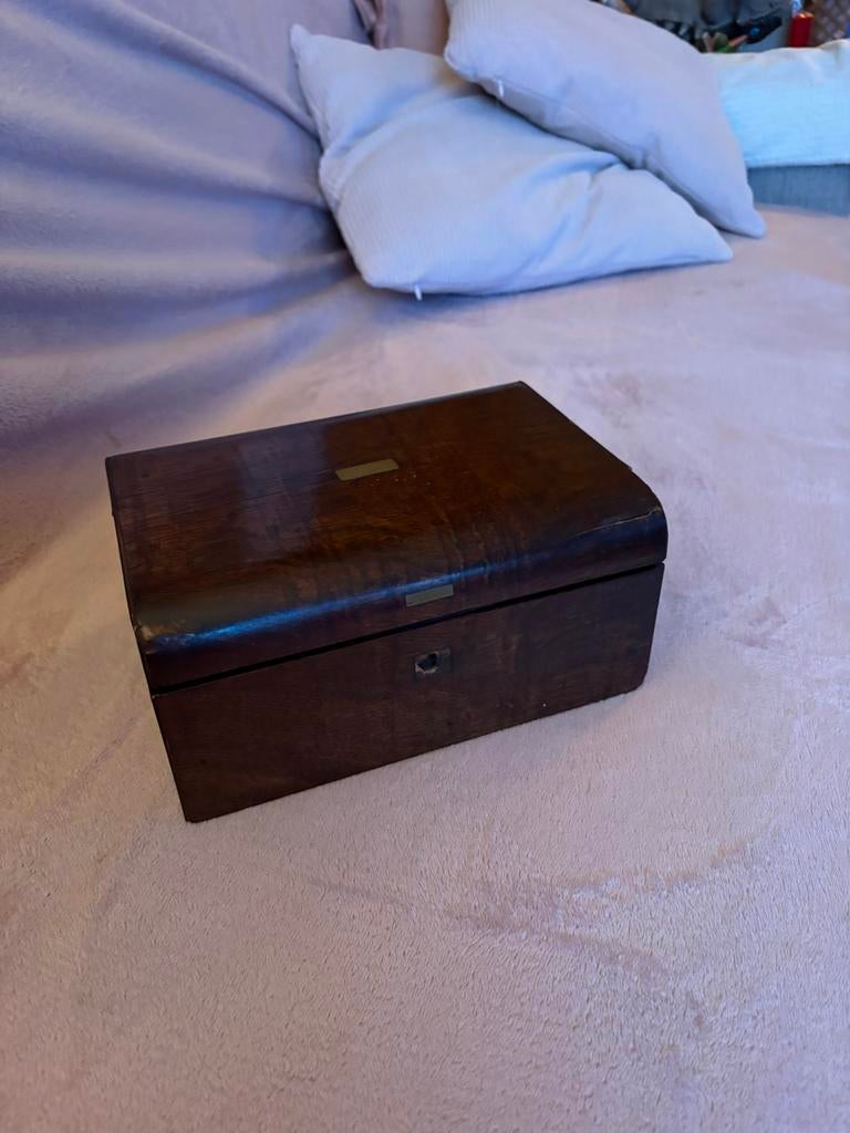 Antieke schrijfhelling kistje, Ophalen of Verzenden