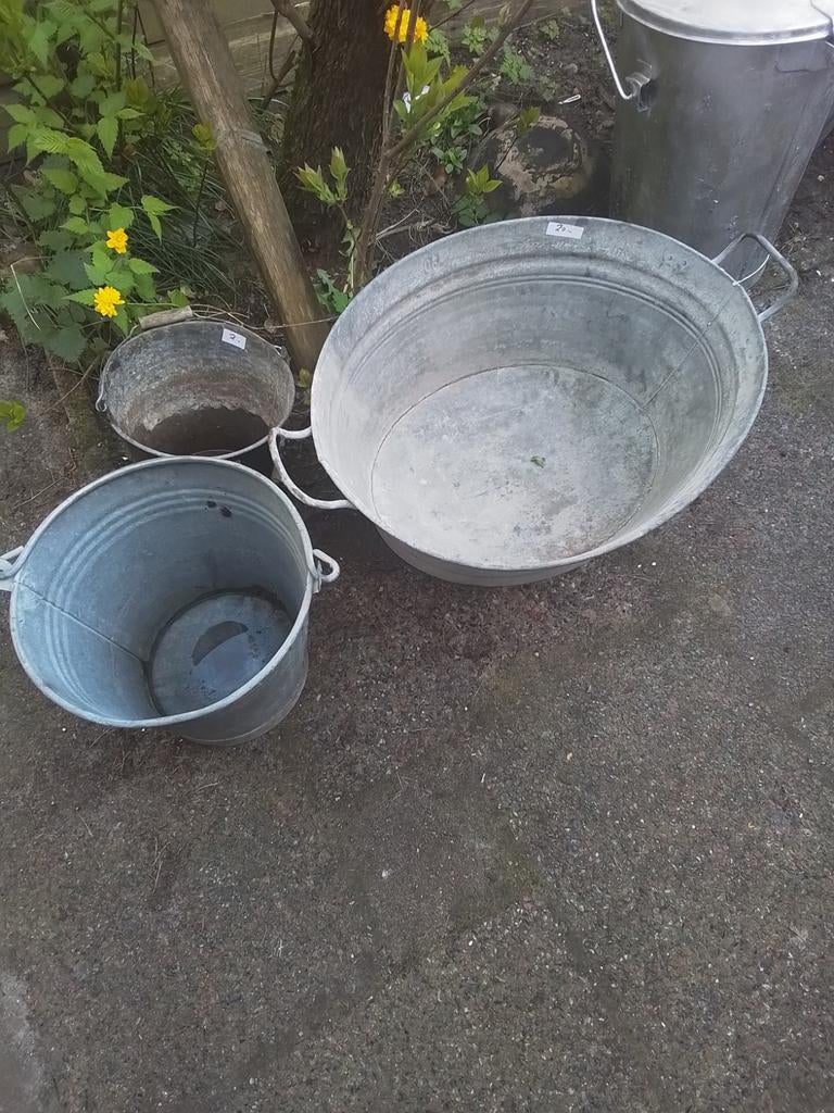 Grote zinken teil en emmer, Ophalen of Verzenden, Kunststof