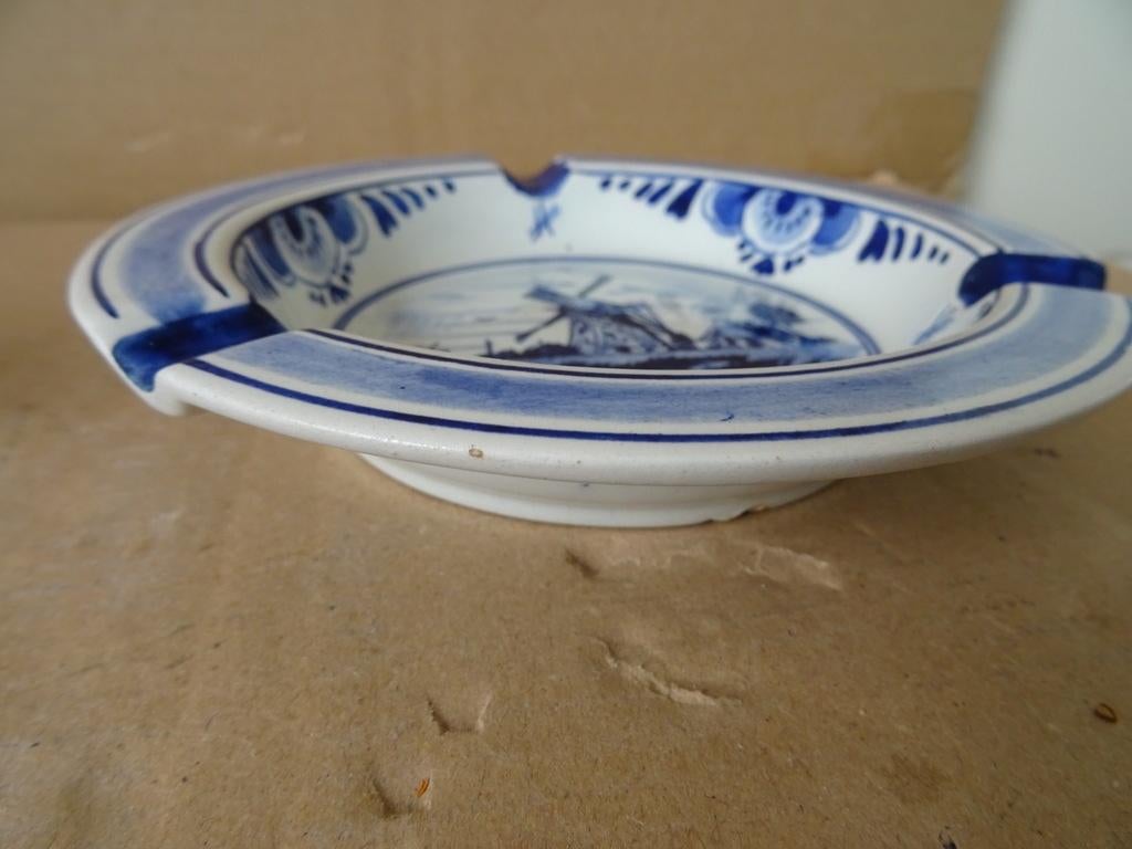 Delfts blauwe asbak grote asbak met molen Delfts Holland, Ophalen of Verzenden